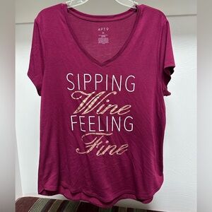 Apt. 9 Women's Burgundy Slogan Tee